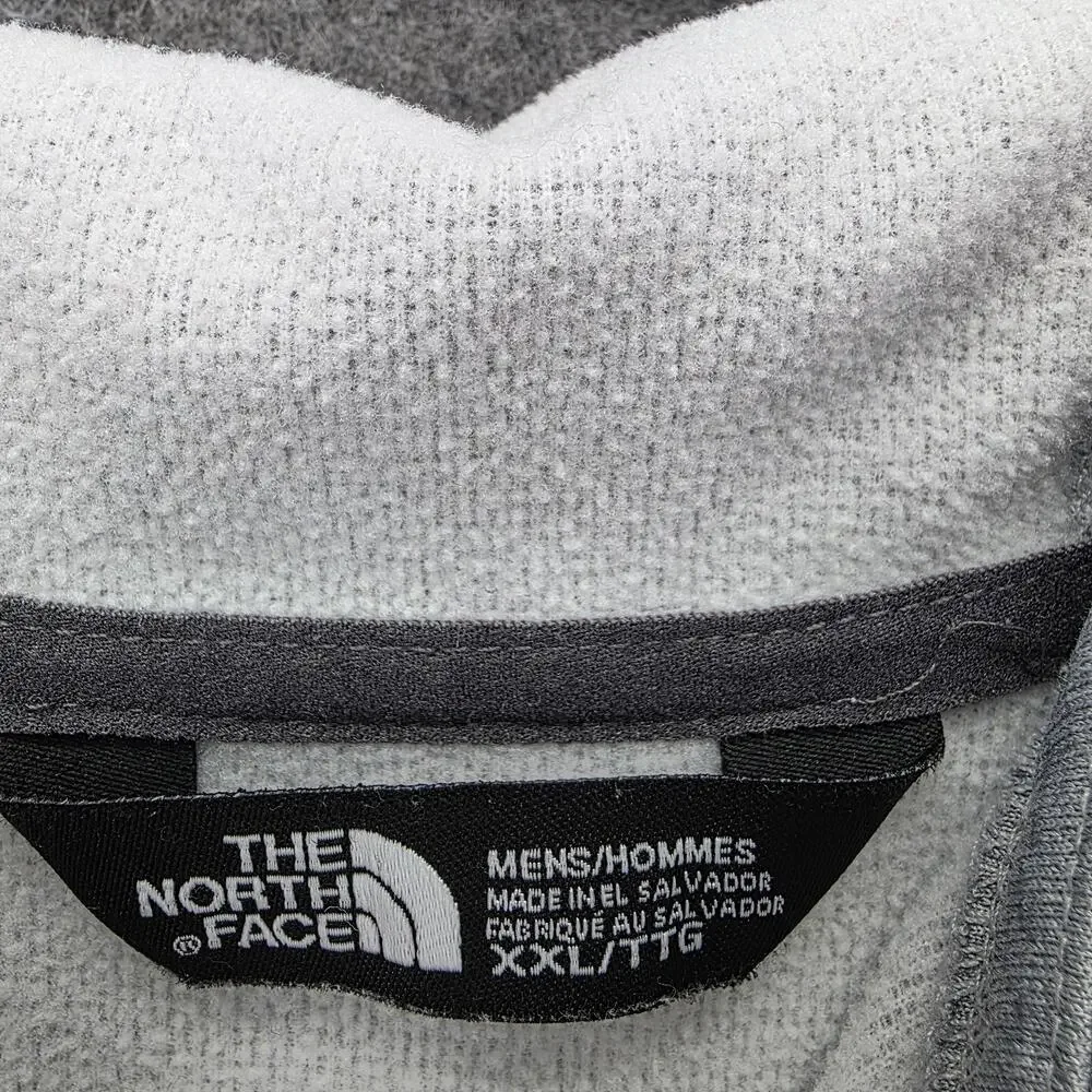 The North Face Hoodie Mens 2XL Gray Full Zip Hooded Pockets Lined Stretch Fleece